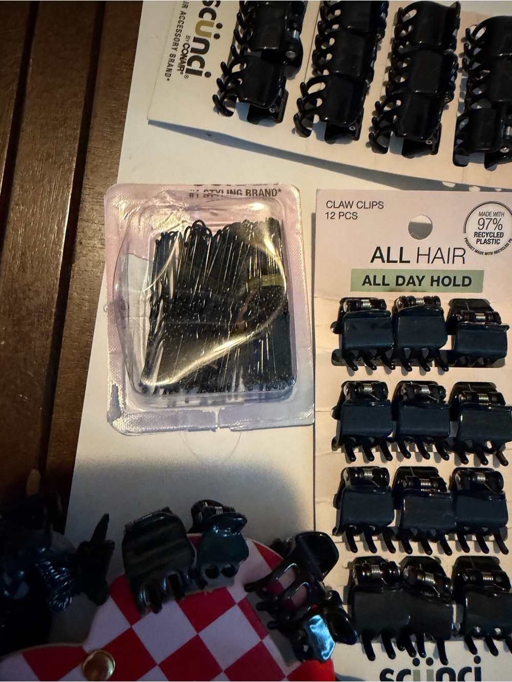 All Black hair accessories - 50 Claw Clips / Bobby Pins